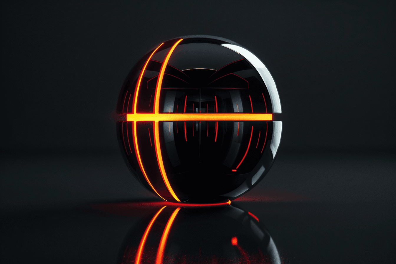 Black orb glowing orange